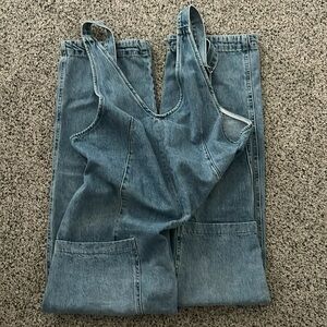 Free People “High Roller” denim jumpsuit